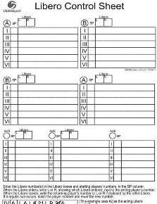 Ihsa Volleyball Lineup Sheet Libero Tracker Techniques