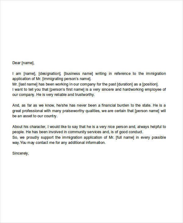 Immigration Letter Of Support 22 Letter Of Support Samples Pdf Doc