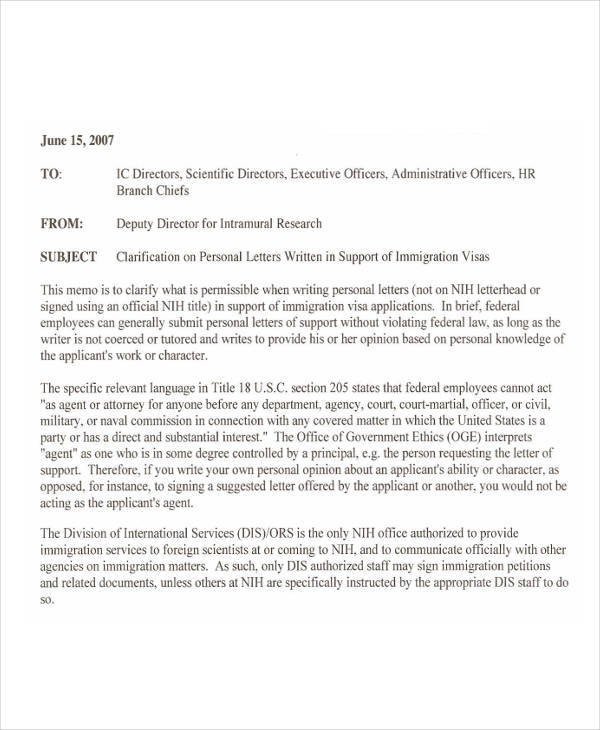 Immigration Letter Of Support 22 Letter Of Support Samples Pdf Doc