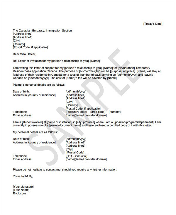 Immigration Letter Of Support Immigration Letter Support for A Family Member