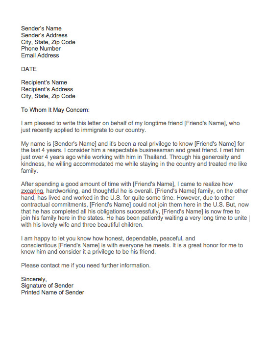 Immigration Recommendation Letter Sample Good Moral Character Letter for Immigration Sample