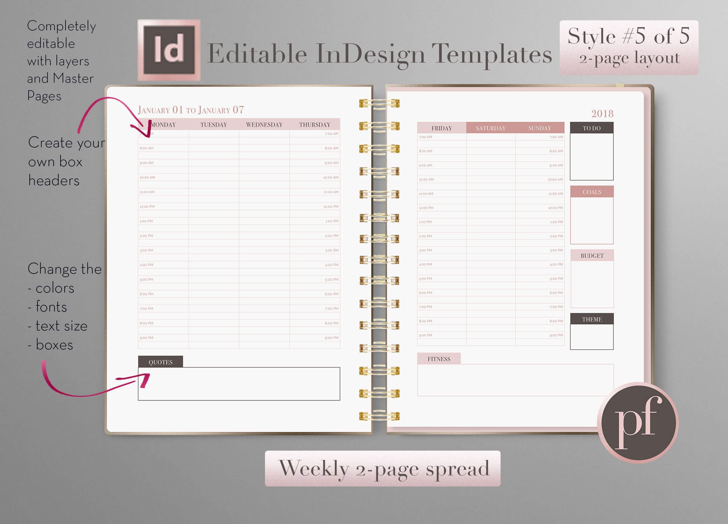 In Design Calendar Templates Weekly Calendar