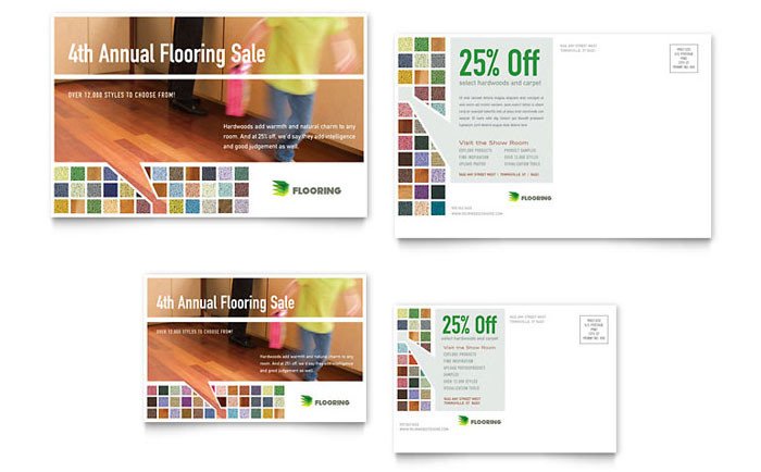 In Design Postcard Template Carpet &amp; Hardwood Flooring Postcard Template Design