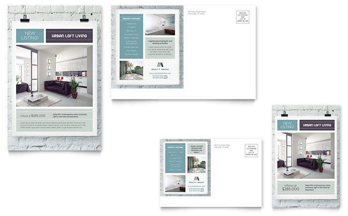 In Design Postcard Template Urban Loft Postcard Template Design
