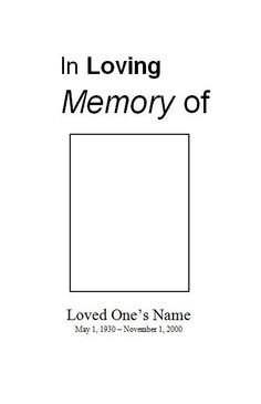 In Loving Memory Template Free Printable Funeral Programs Simple Funeral Program with