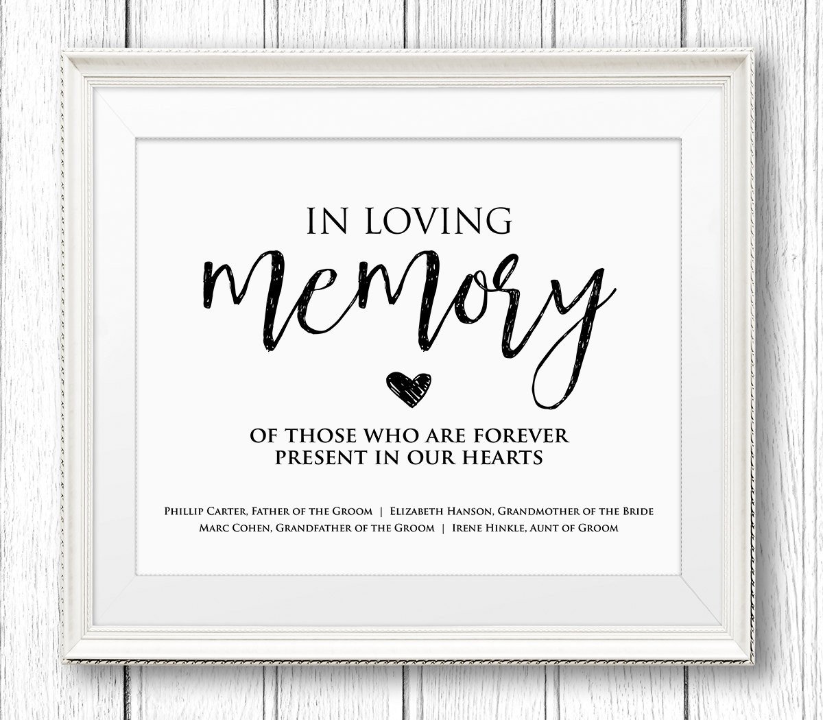 In Loving Memory Templates In Loving Memory Wedding Sign Editable Text Personalize