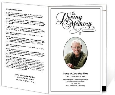 In Loving Memory Templates Printable Funeral Programs Simple Funeral Program with