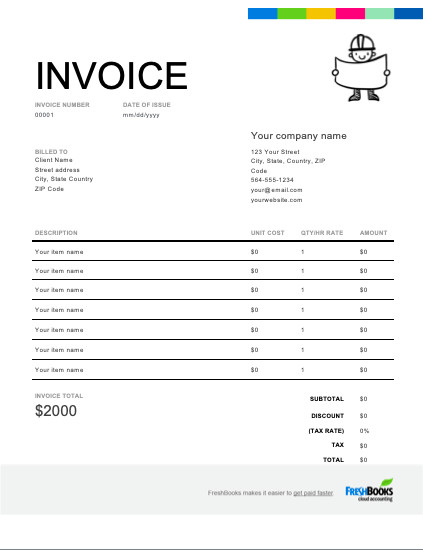 Independent Contractor Invoice Template Contractor Invoice Template Free Download