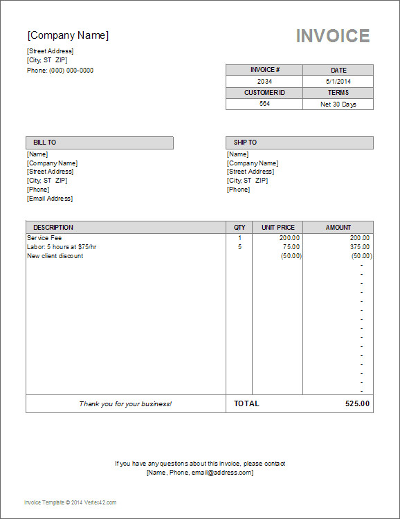 Independent Contractor Invoice Template Independent Contractor Invoice Bonsai