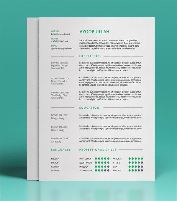 Indesign Resume Template Free Download 10 Best Free Resume Cv Templates In Ai Indesign &amp; Psd