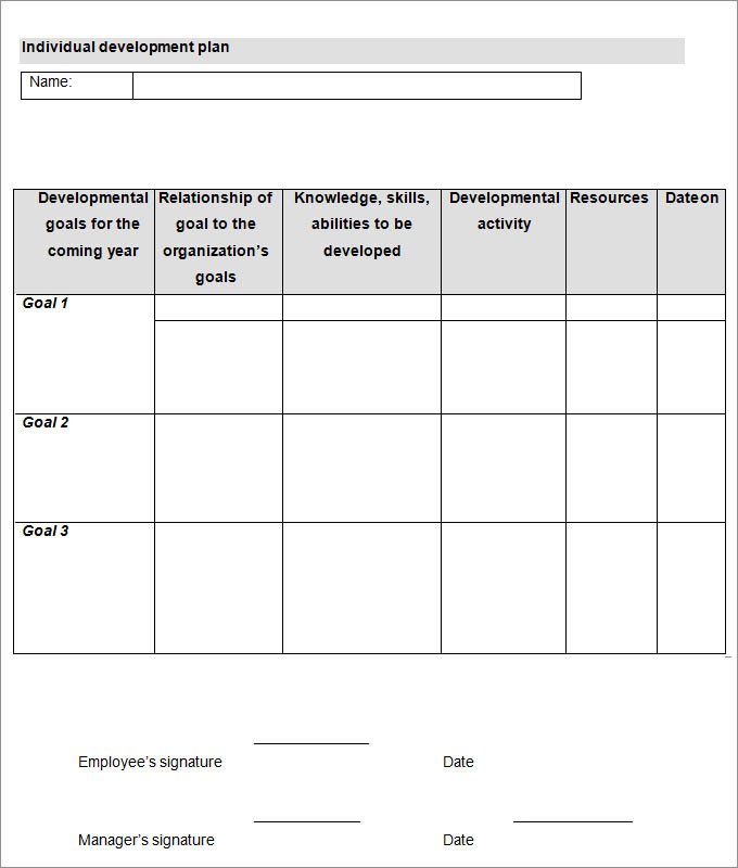 Individual Development Plan Template Individual Development Plan Template 11 Free Pdf Word