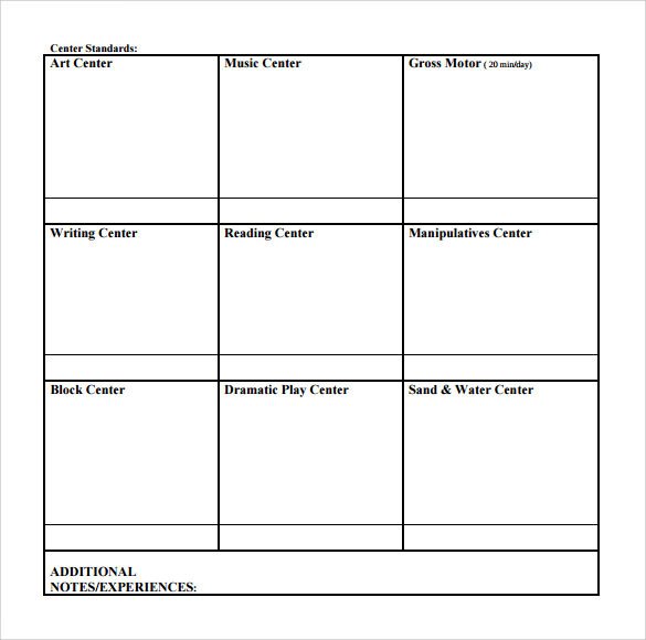 Infant Lesson Plan Template Sample toddler Lesson Plan 9 Example format