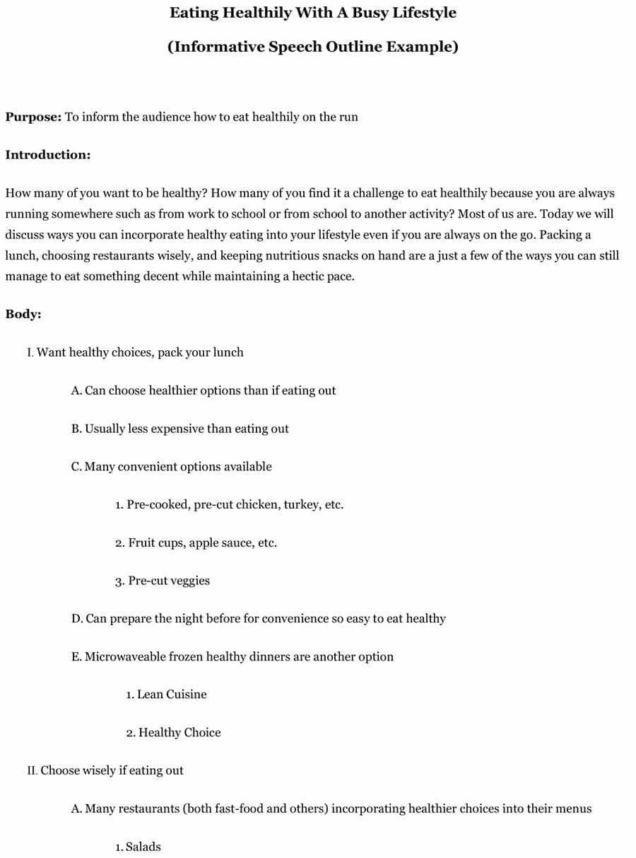 Informative Speech Outline Examples 43 Informative Speech Outline Templates & Examples Informative Speech Outline Examples 43 Informative Speech Outline Templates & Examples