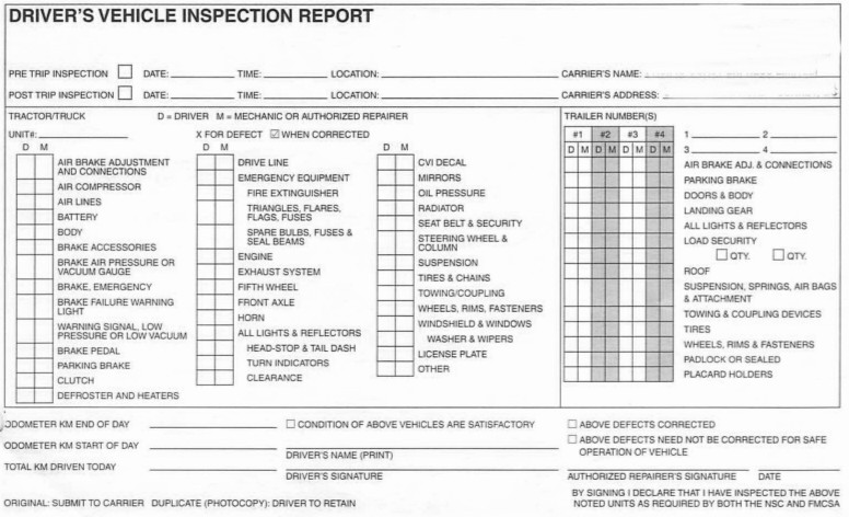 Inspection Log Sheet How to Fill Out the Cdl Pre Trip Inspection form