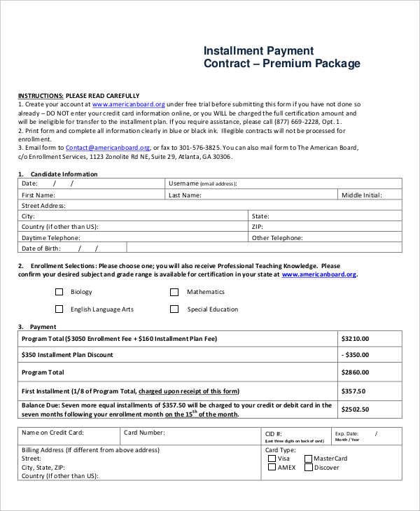 Installment Payment Agreement Template 7 Payment Contract Samples &amp; Templates In Pdf Word