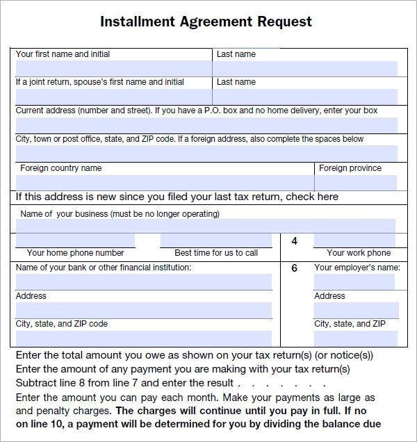 Installment Payment Agreement Template Installment Agreement 5 Free Pdf Download