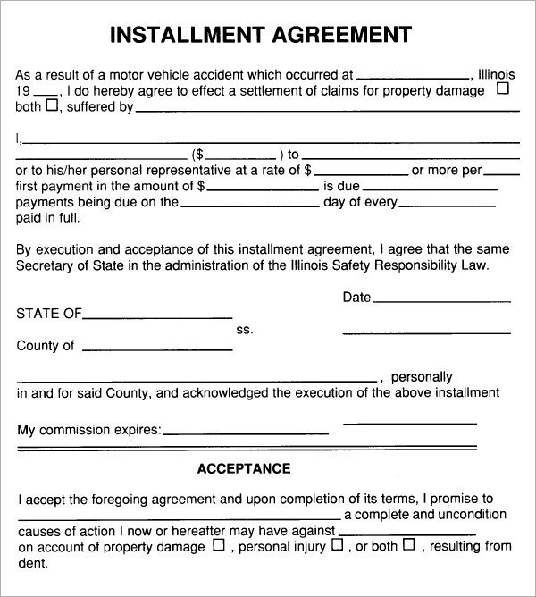 Installment Payment Agreement Template Installment Agreement 5 Free Pdf Download