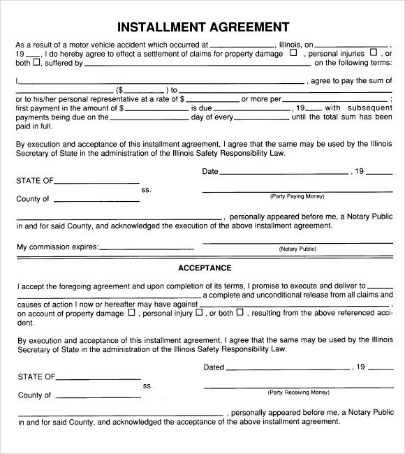 Installment Payment Agreement Template Installment Agreement – 7 Free Samples Examples format