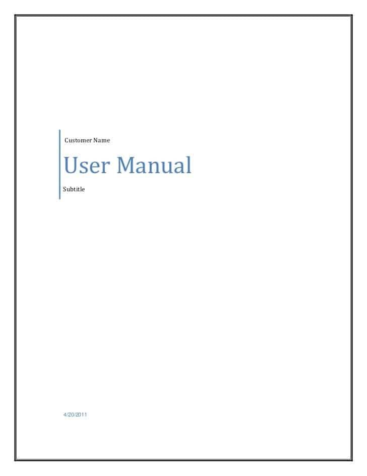 Instruction Manual Template Word 8 User Manual Templates Word Excel Pdf formats