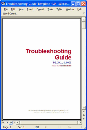 Instruction Manual Template Word Looking for A Troubleshooting Guide Template Ms Word
