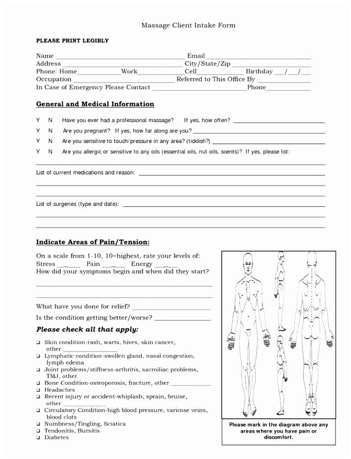Intake form Template Word Client Intake forms Printable Client Intake form