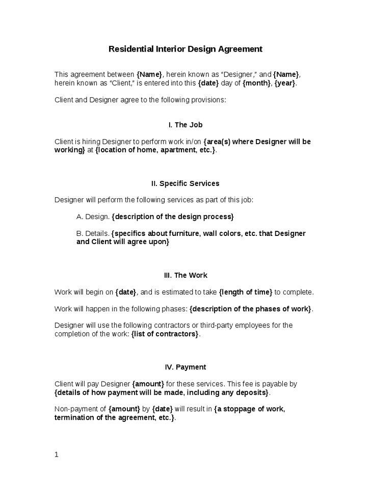 Interior Design Contract Sample 25 Best Contract Agreement Ideas On Pinterest