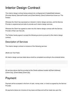 Interior Design Contract Sample Document &amp; Contract Templates [200 Free Examples] Edit