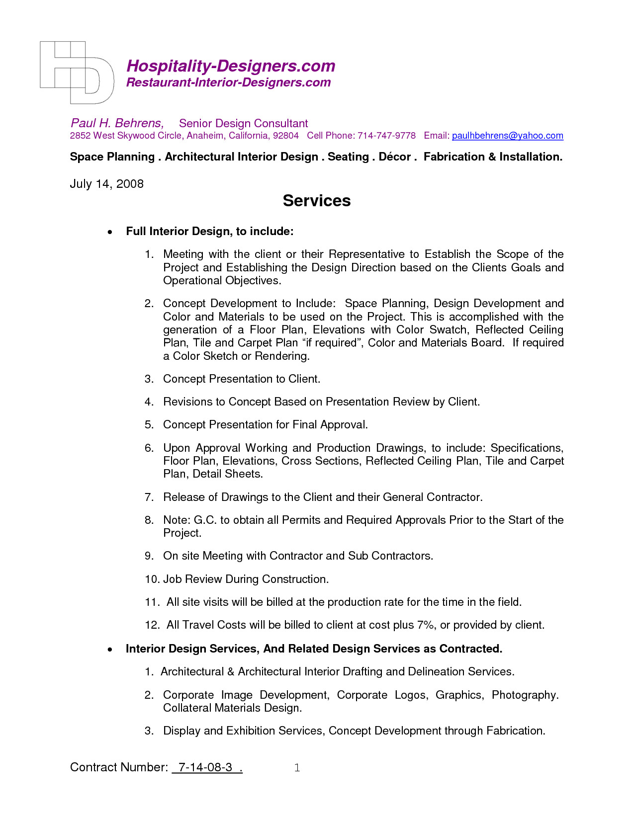 Interior Design Contract Sample High Resolution Interior Design Contract Template