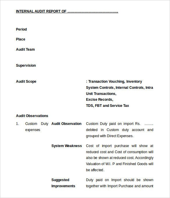 Internal Audit Report Samples 20 Internal Audit Report Templates Word Pdf Apple