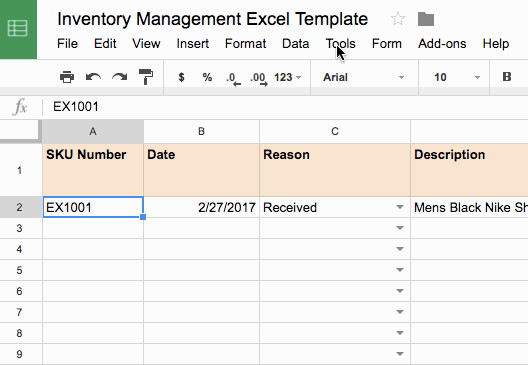 Inventory Template Google Sheets attaching A Google form to Your Inventory Management