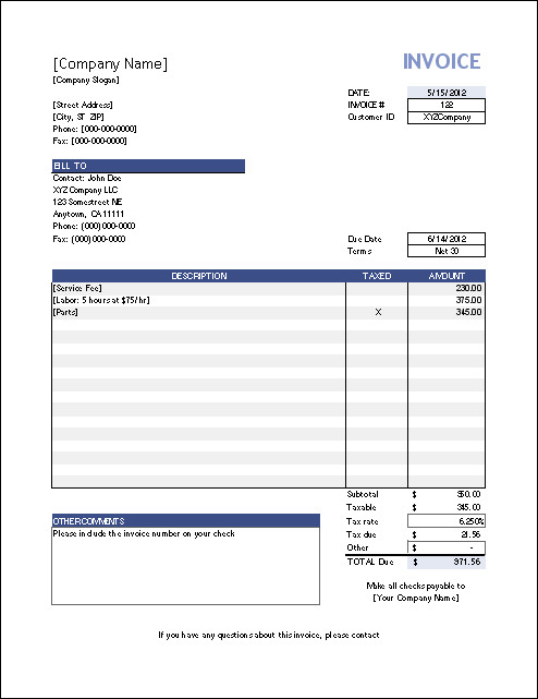 Invoice Template for Excel Vertex42 Invoice assistant Invoice Manager for Excel