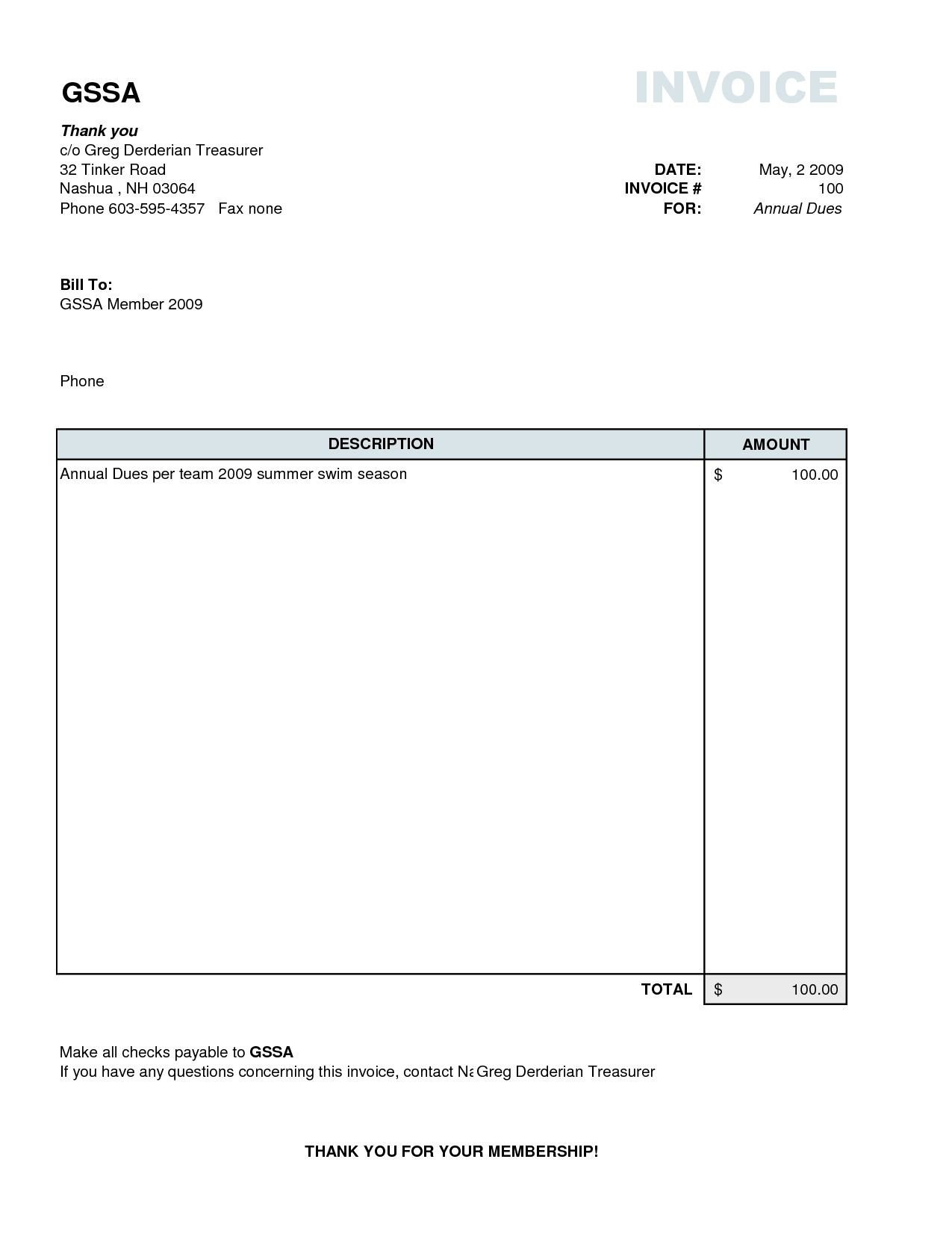 Invoice Template for Word Plain Invoice Template Basic Invoice Template Excel Basic