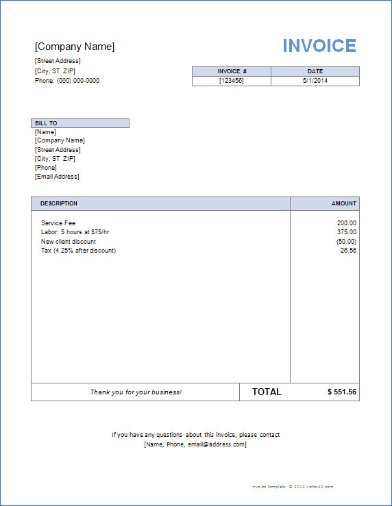 Invoice Template Microsoft Word Invoice Template for Word Free Basic Invoice