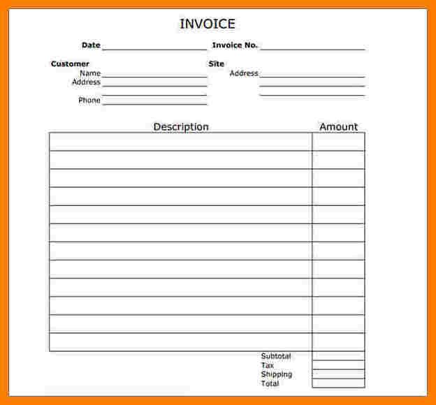 Invoice Template Pdf Fillable 10 Blank Invoice Printable