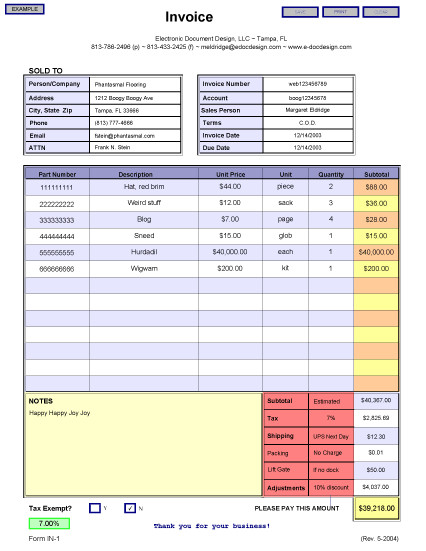 Invoice Template Pdf Fillable Downloadable forms