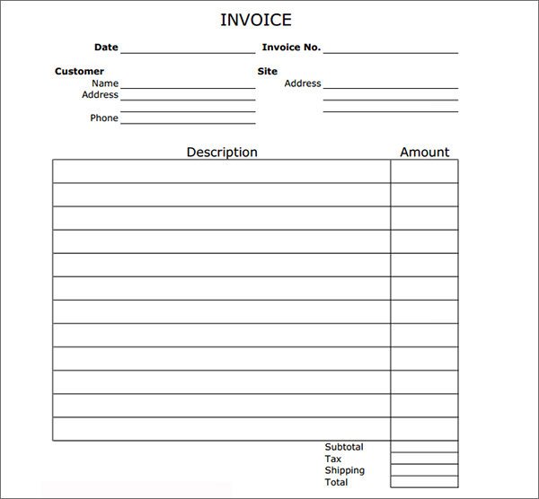 Invoice Template Pdf Fillable Editable Invoice Template