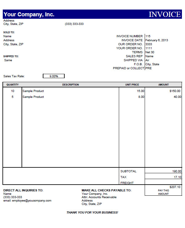 Invoice Templates for Macs Blank Invoice Templates for Mac