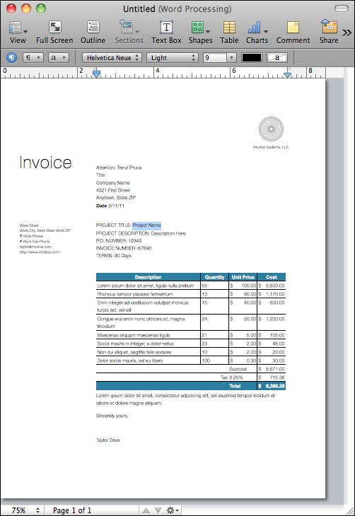 Invoice Templates for Macs How Do I Create An Invoice In Apple Iworks Pages ask
