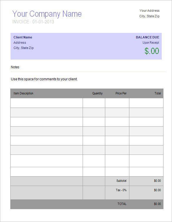 Invoice Templates for Ms Word 60 Microsoft Invoice Templates Pdf Doc Excel