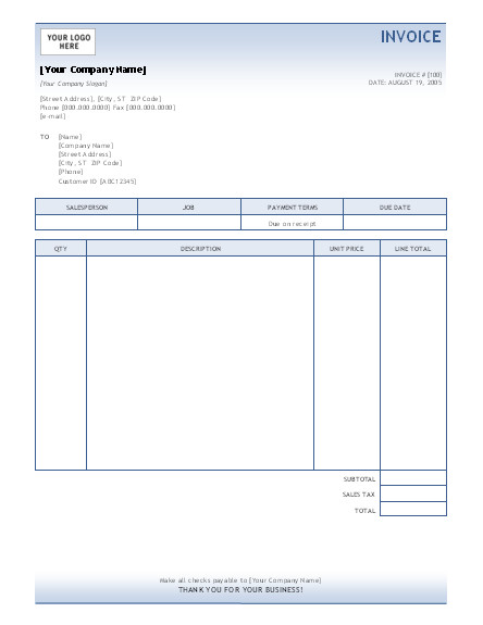Invoice Templates for Ms Word Invoice Template Invoices