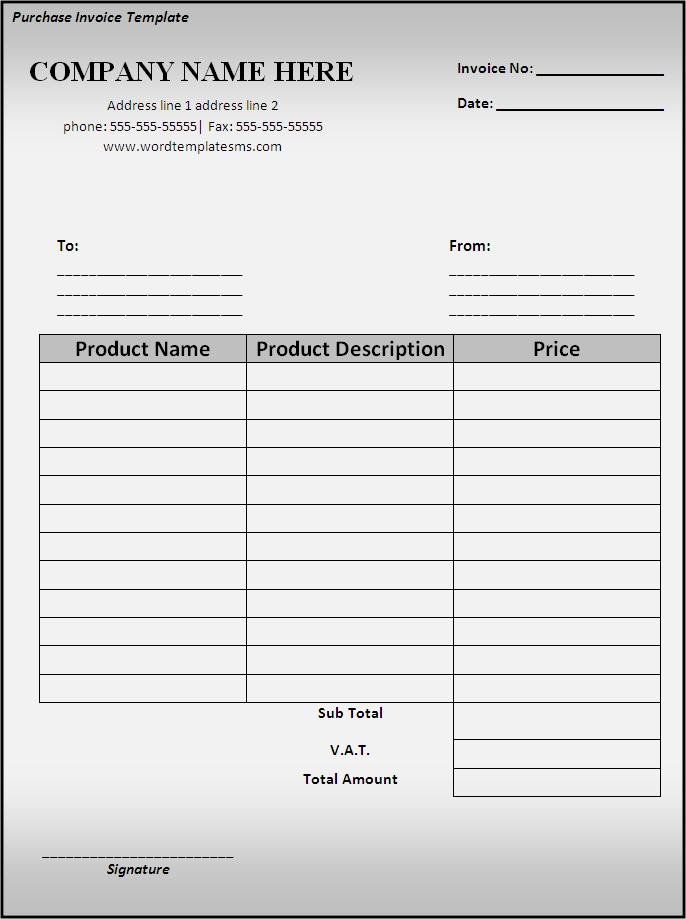 Invoice Templates for Ms Word Invoice Template Word 2010