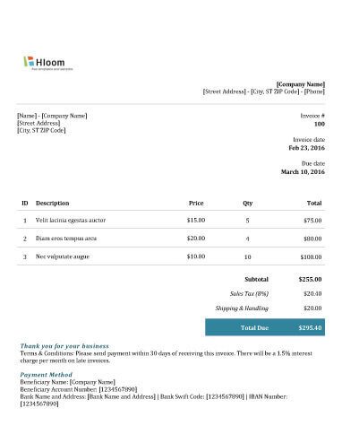 Invoice Templates for Word 19 Blank Invoice Templates [microsoft Word]