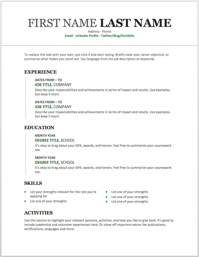 It Resume Template Word 19 Free Resume Templates You Can Customize In Microsoft Word