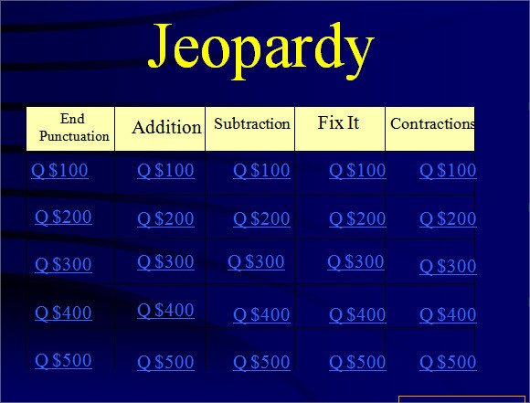 Jeopardy Powerpoint Template with Score Jeopardy Powerpoint Template 8 Free Samples Examples