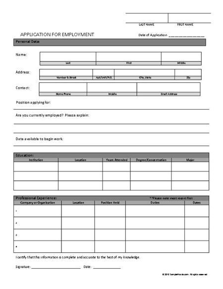 Job Application Template Word Document 25 Best Ideas About Printable Job Applications On