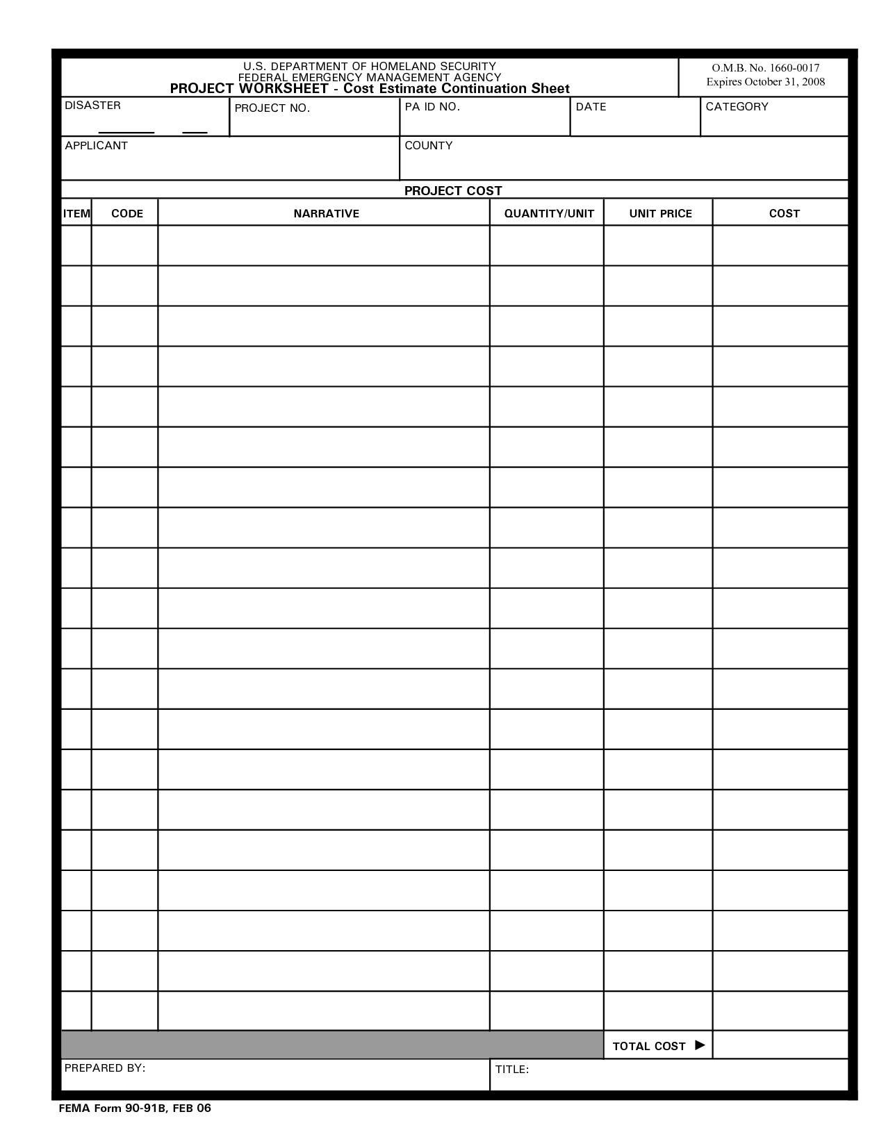 Job Cost Sheet Template Excel Job Cost Spreadsheet Construction Google Search