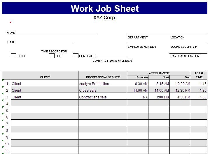 Job Cost Sheet Template Excel Job Costing Sheet Excel Template Excel Templates