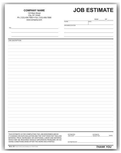 Job Estimate Template Pdf Landscaping Work order form [794]