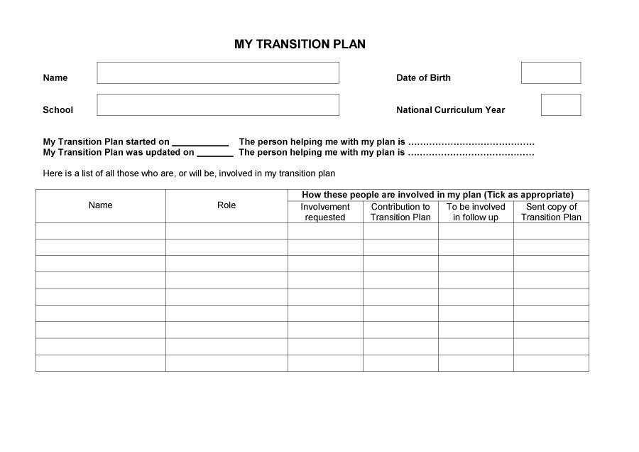 Job Transition Plan Template 40 Transition Plan Templates Career Individual