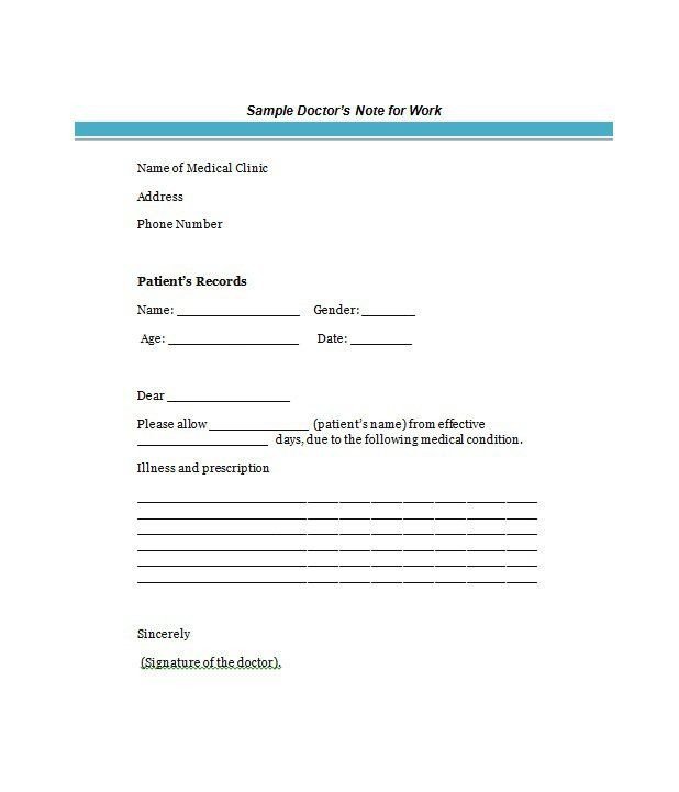 Kaiser Permanente Doctors Note Template 21 Free Doctor Note Excuse Templates Template Lab